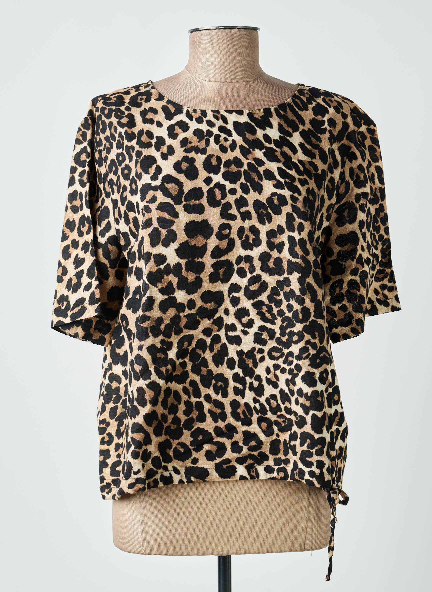 Blouse tissage popeline manches courtes beige STREET ONE femme