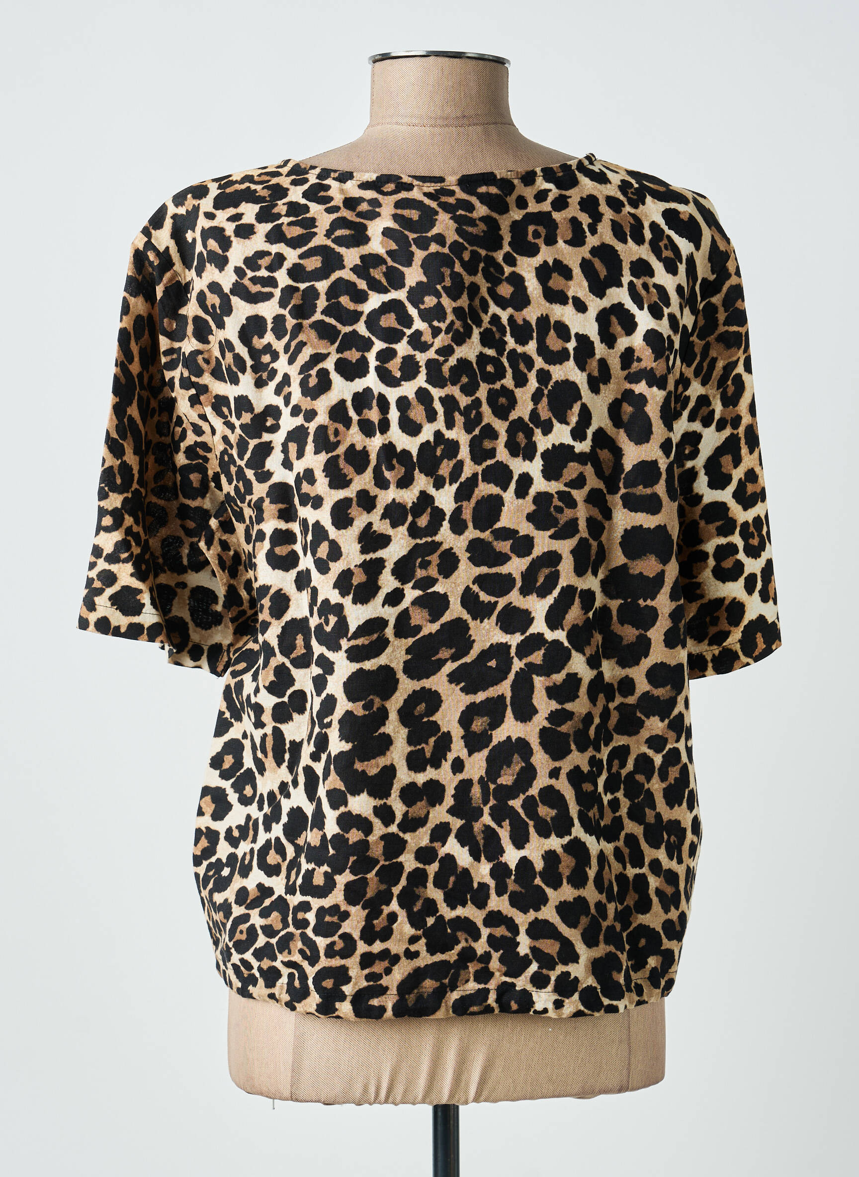Blouse tissage popeline manches courtes beige STREET ONE femme