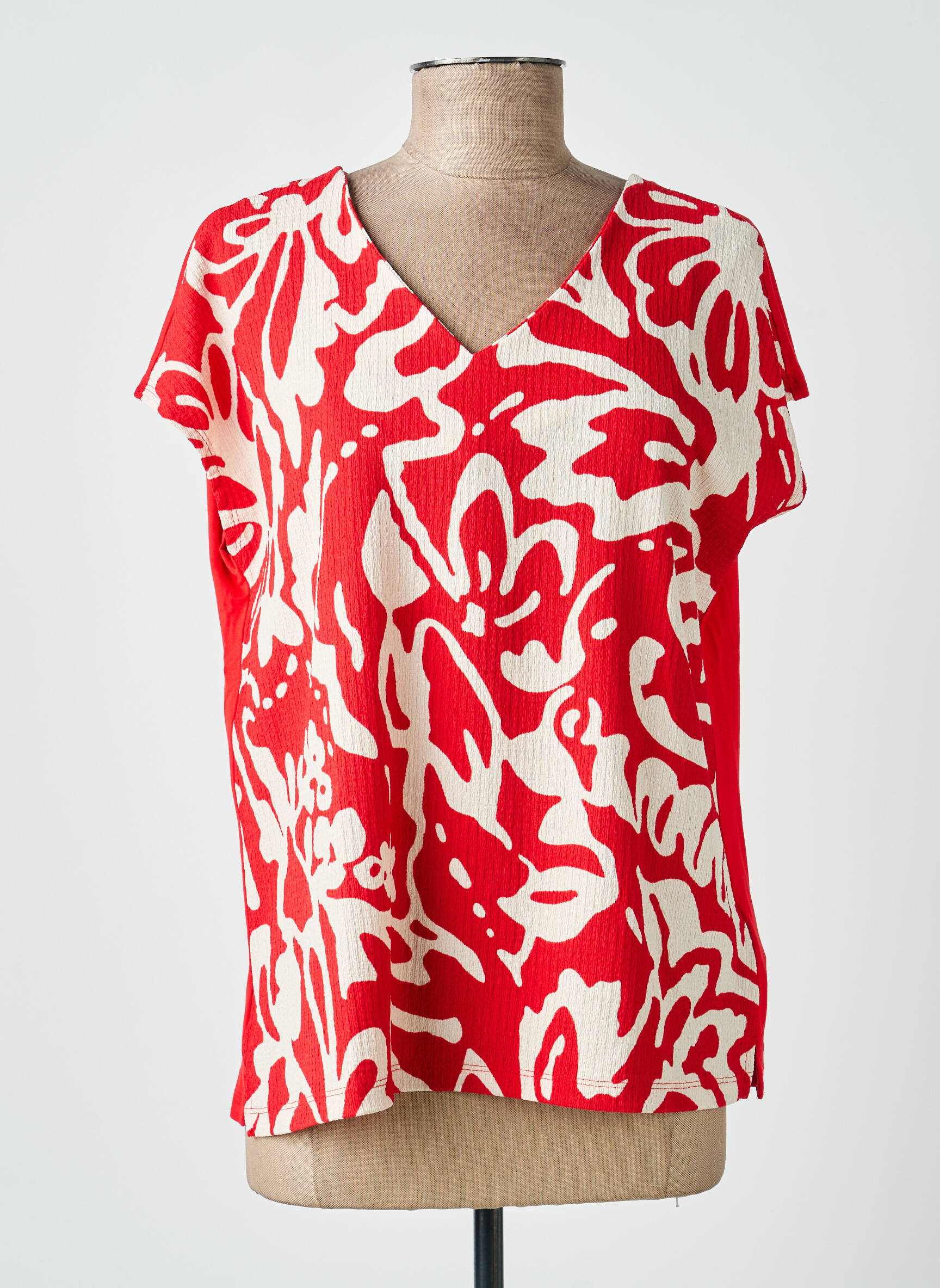 T-shirt coupe droite manches courtes rouge STREET ONE femme
