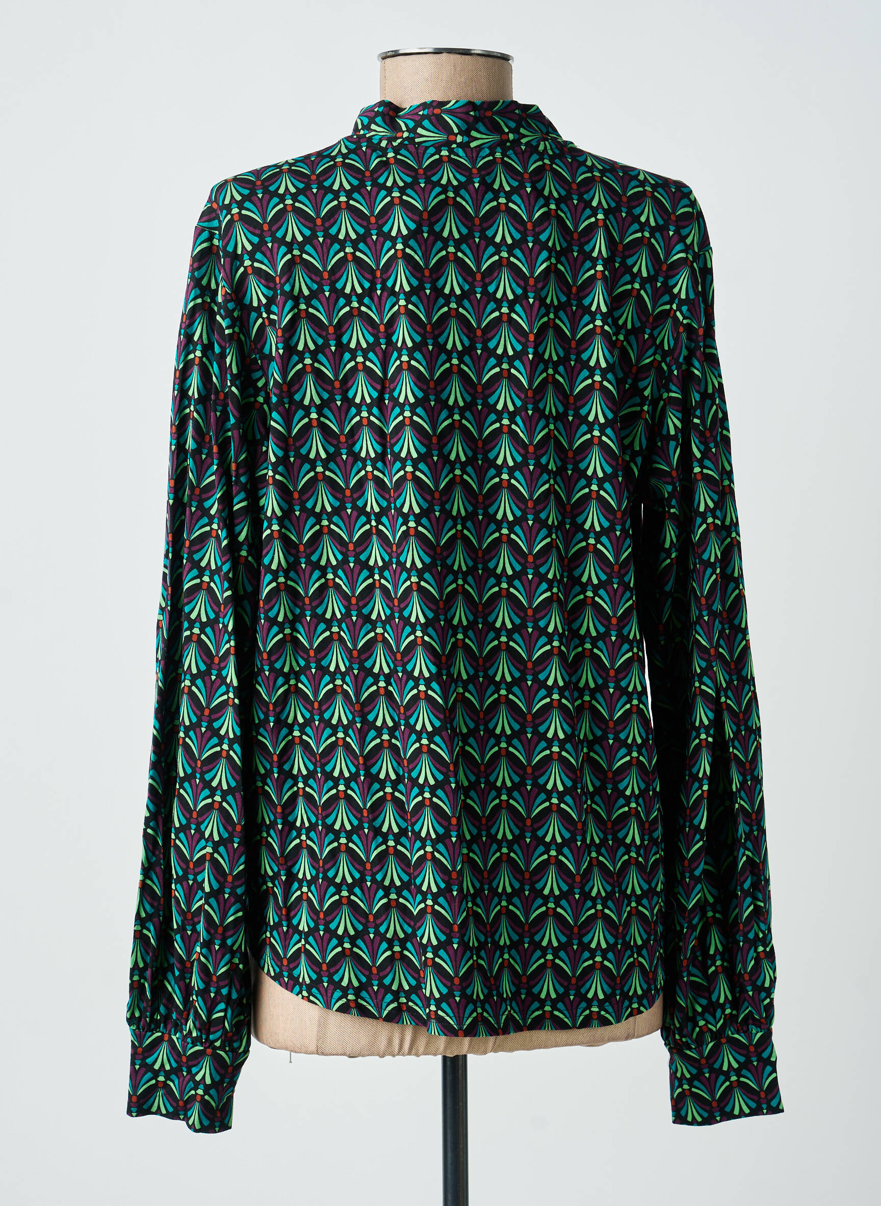Blouse imprimé fantaisie manches longues vert BLUTSGESCHWISTER femme