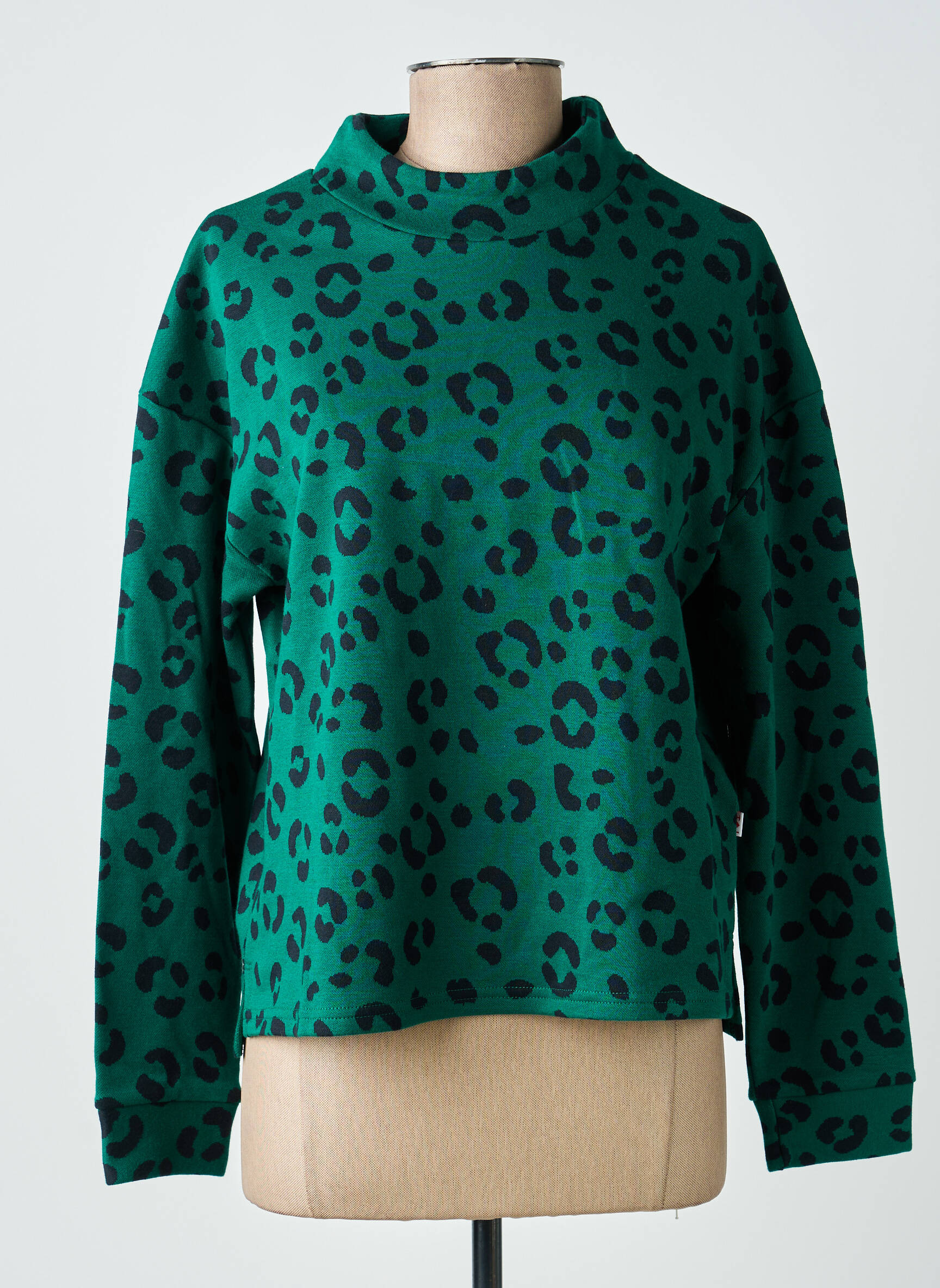 Sweat-shirt stretch manches longues vert BLUTSGESCHWISTER femme