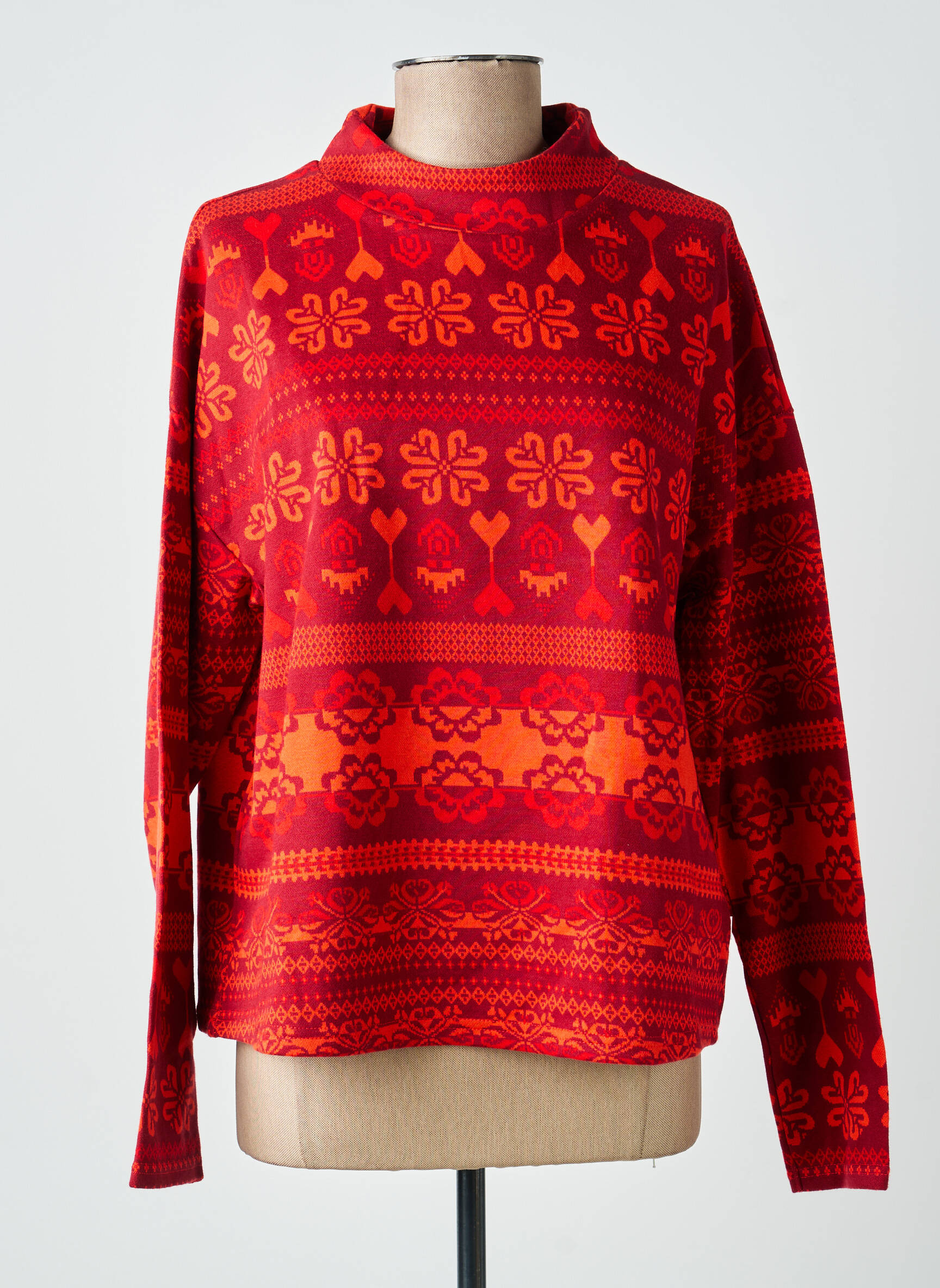Sweat-shirt stretch manches longues orange BLUTSGESCHWISTER femme