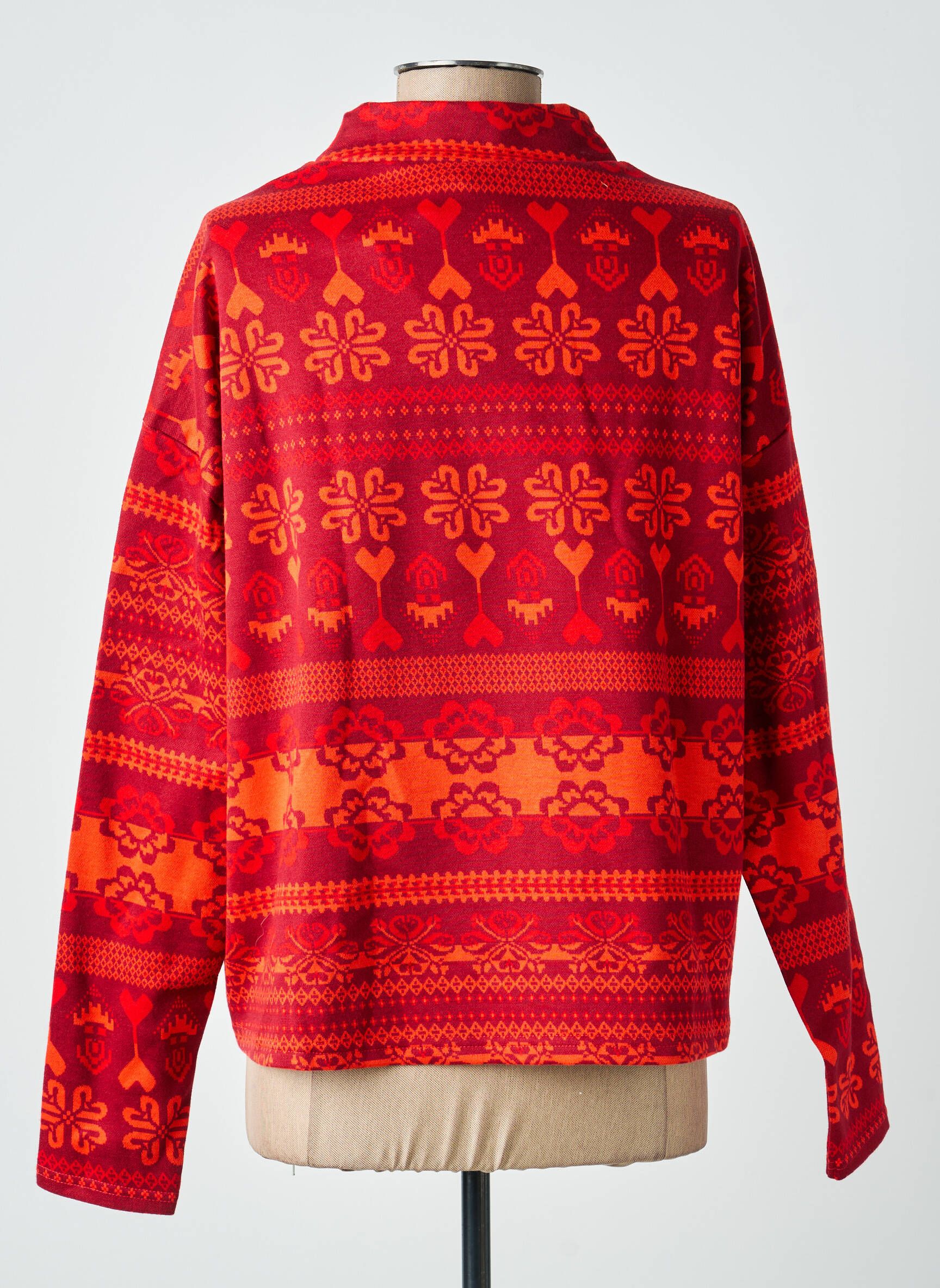 Sweat-shirt stretch manches longues orange BLUTSGESCHWISTER femme