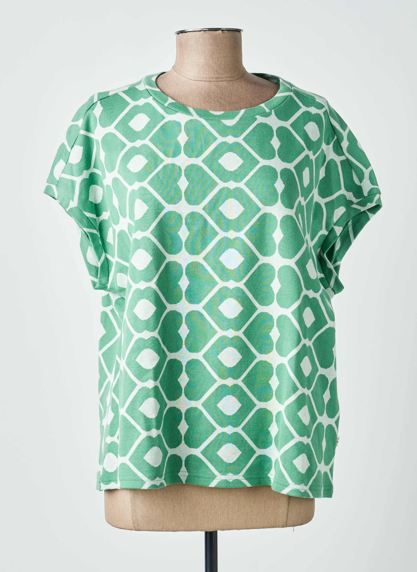 Sweat-shirt stretch manches courtes vert BLUTSGESCHWISTER femme