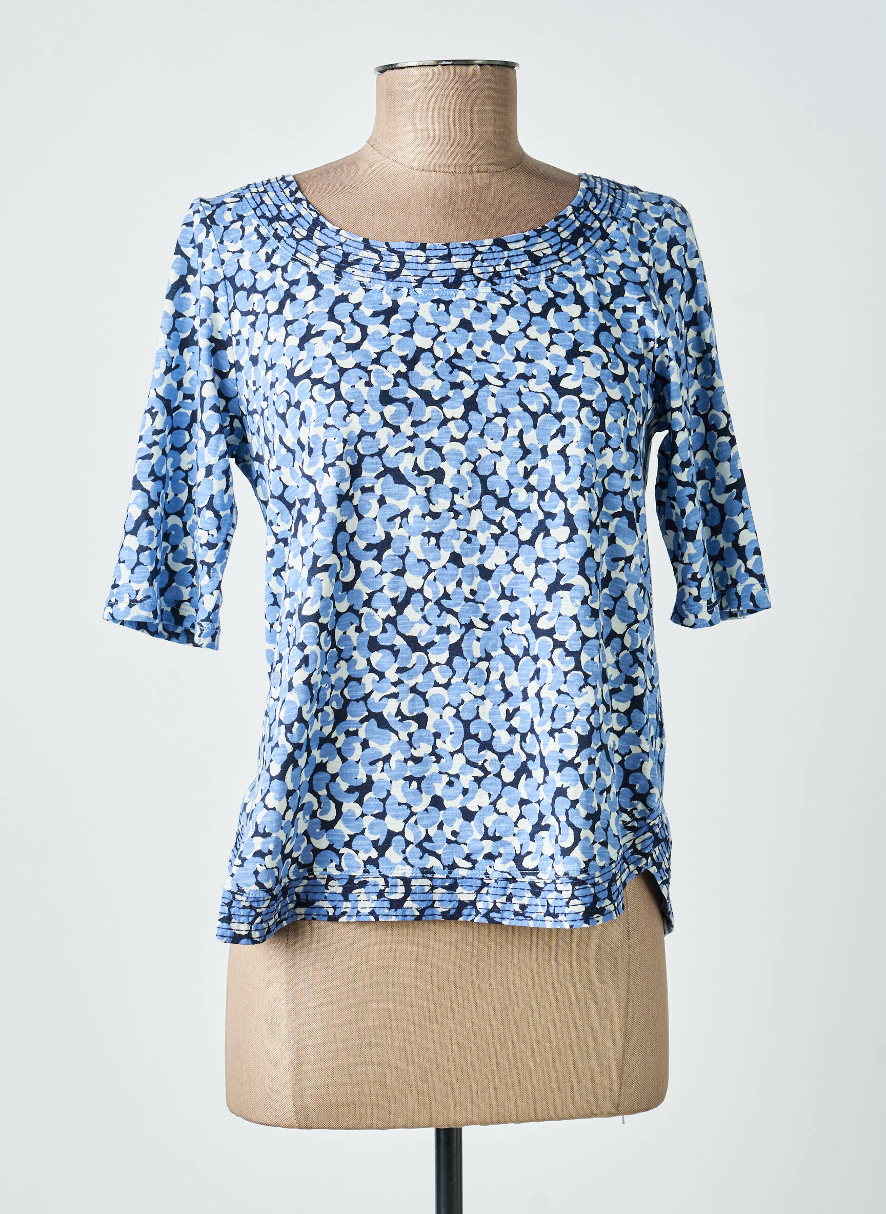 T-shirt stretch manches courtes bleu WHITE STUFF femme