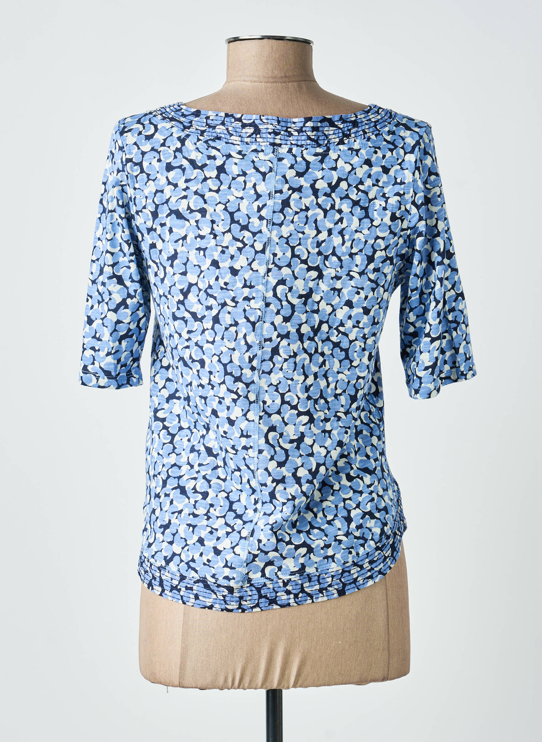 T-shirt stretch manches courtes bleu WHITE STUFF femme