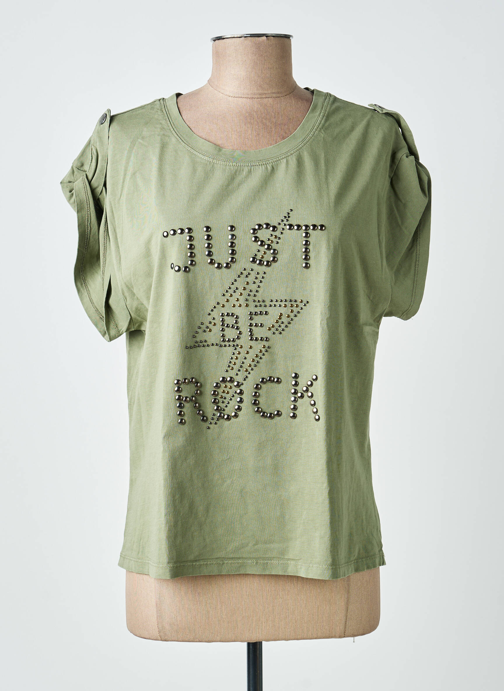 T-shirt stretch manches courtes vert FREEMAN T.PORTER femme