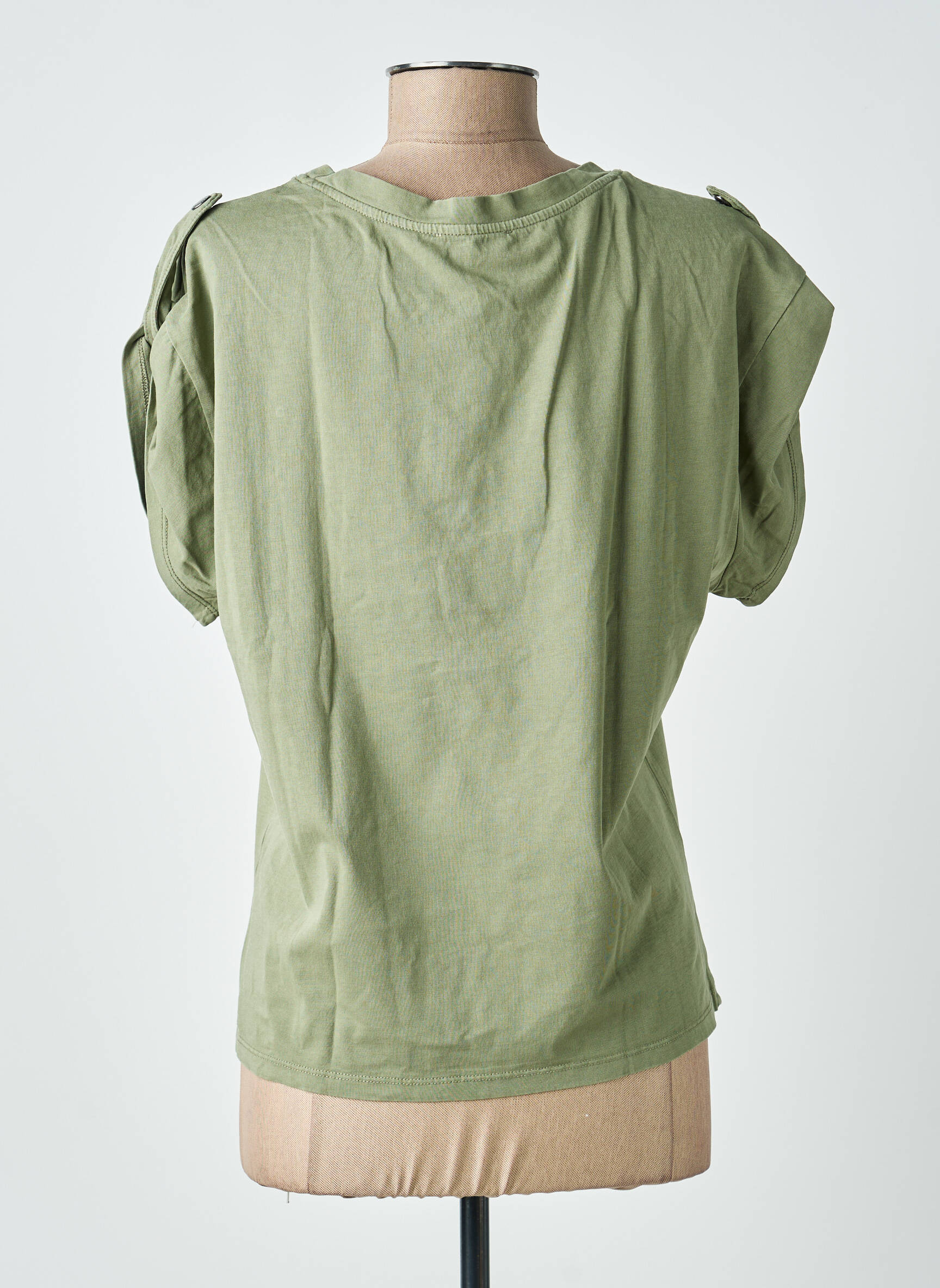 T-shirt stretch manches courtes vert FREEMAN T.PORTER femme
