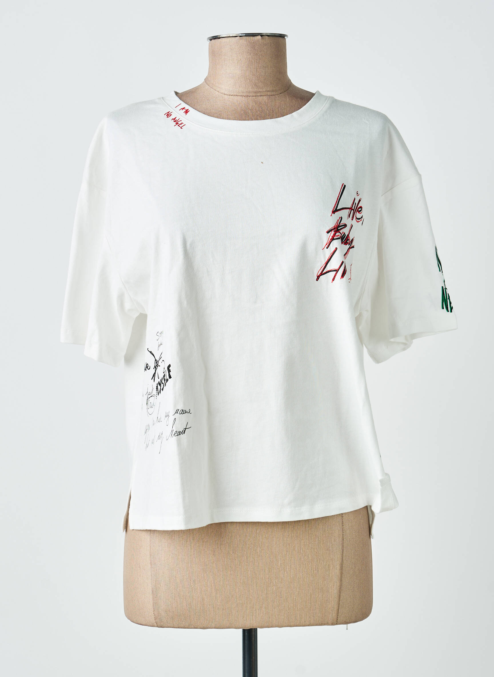 T-shirt coupe droite manches courtes blanc FREEMAN T.PORTER femme