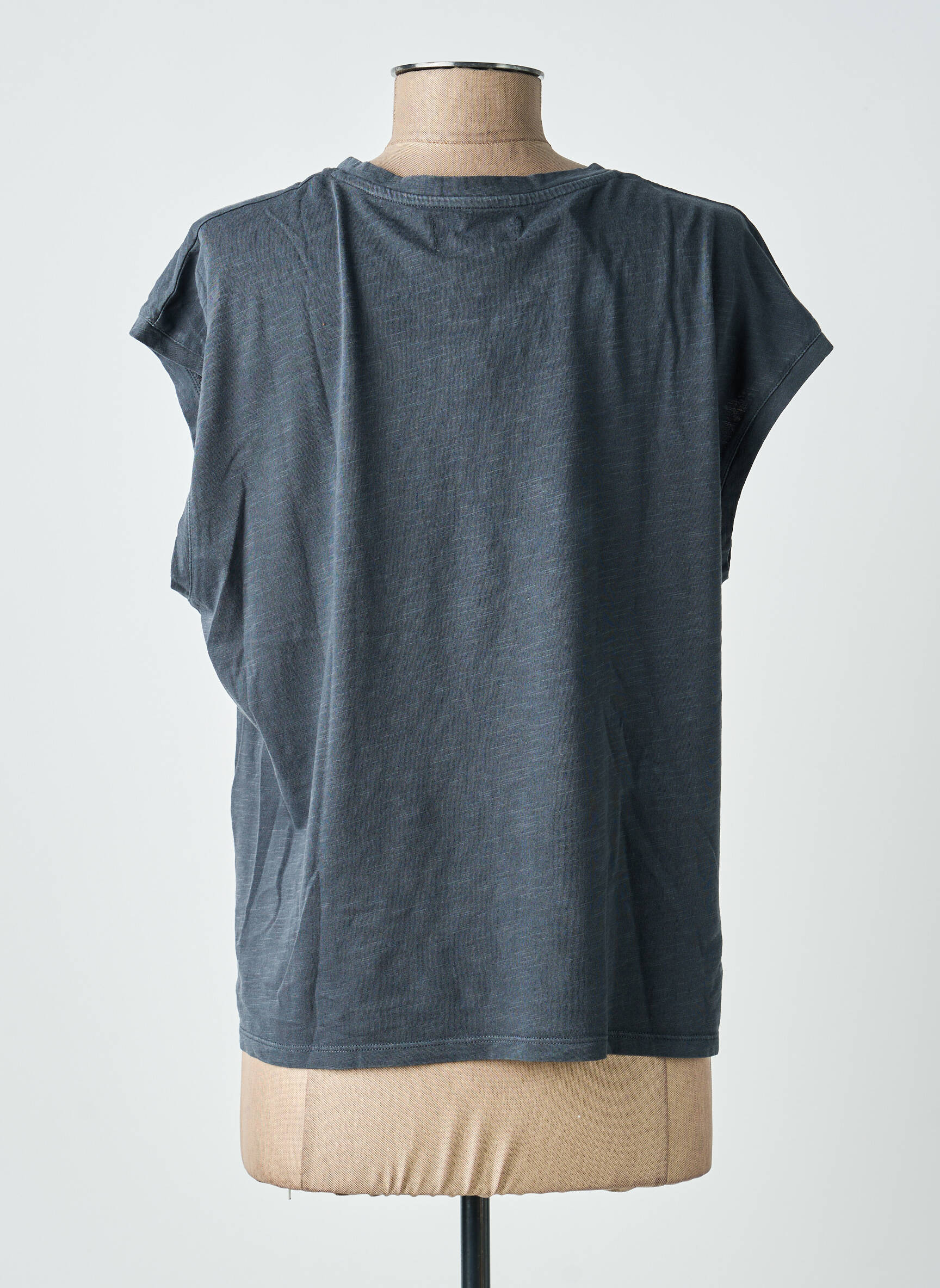 T-shirt sérigraphie avec strass manches courtes gris FREEMAN T.PORTER femme