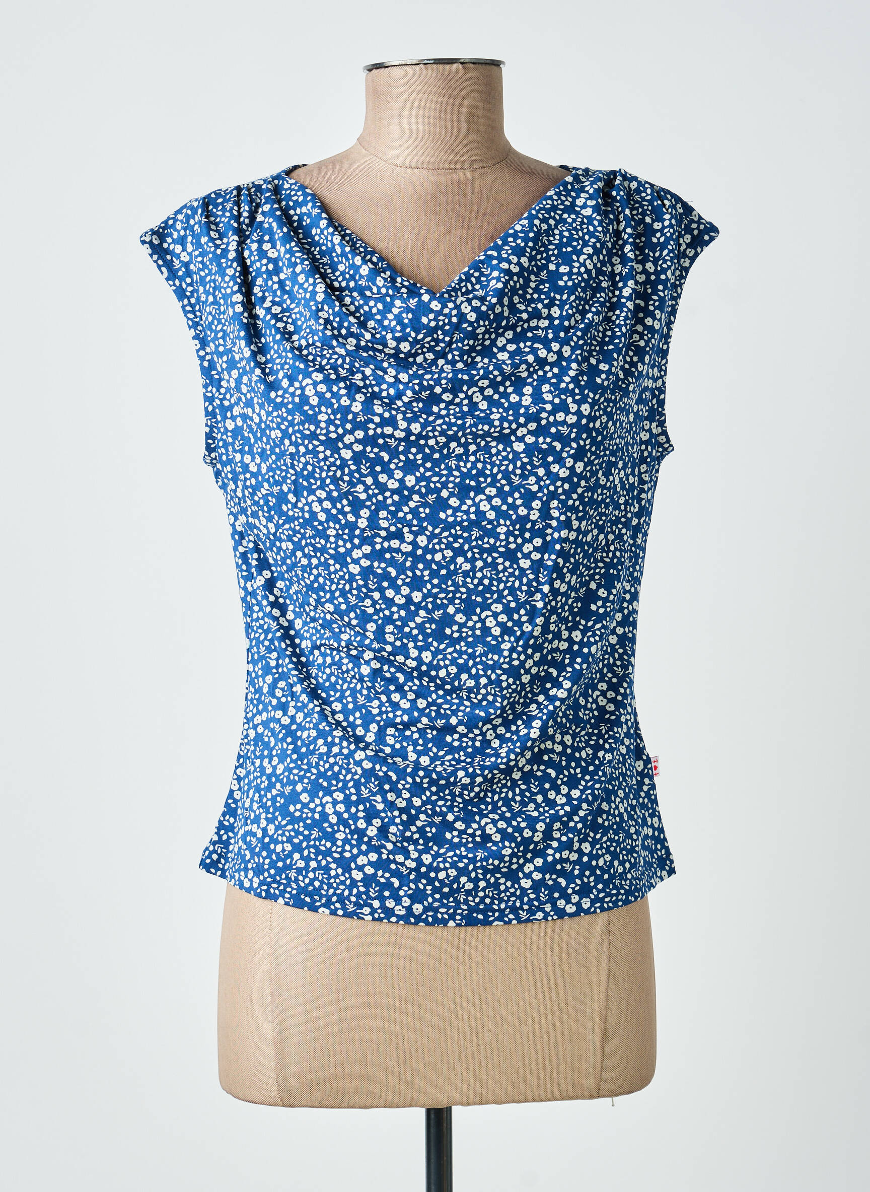 Blouse imprimé fleurs sans manche bleu BLUTSGESCHWISTER femme