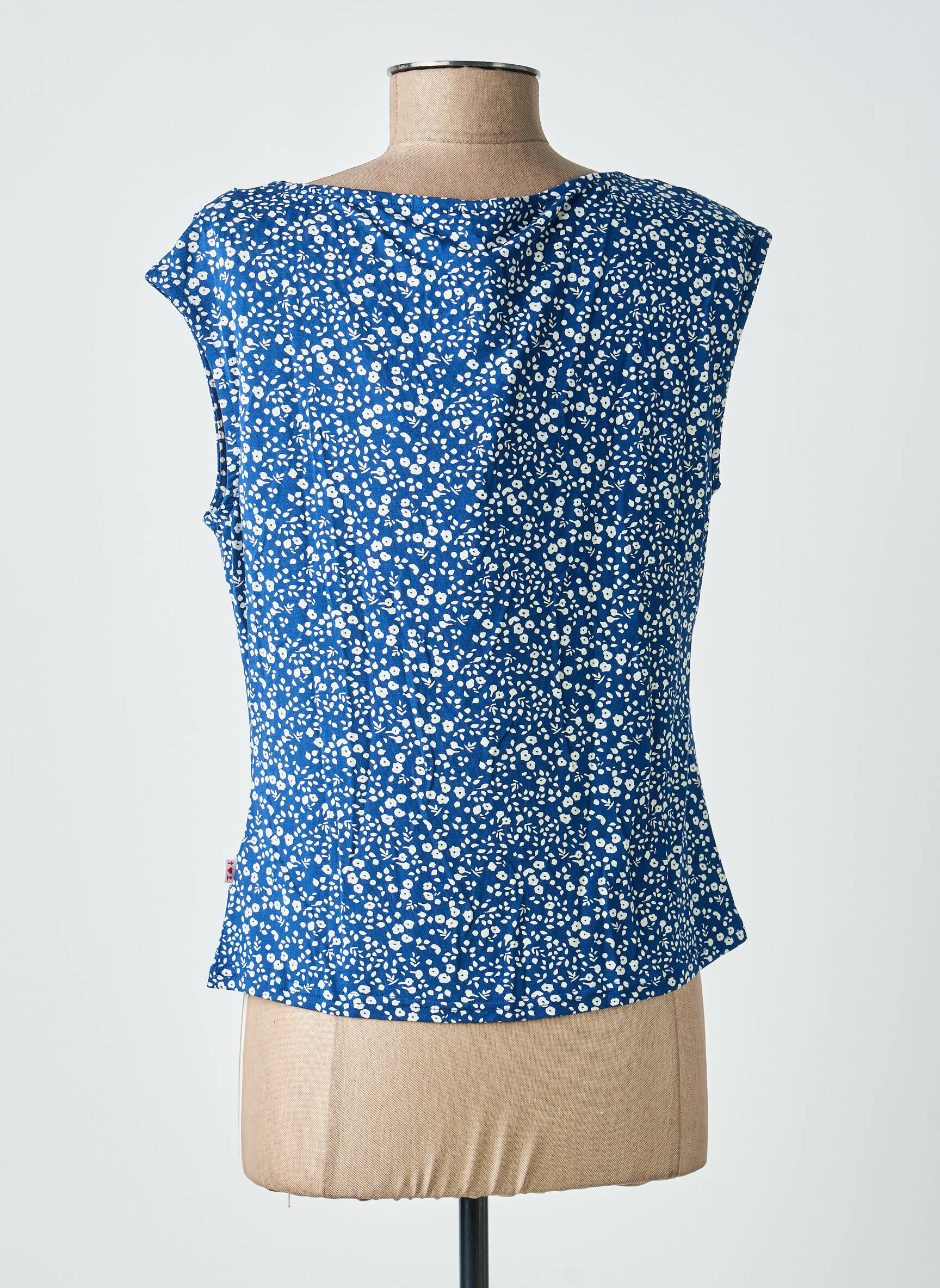 Blouse imprimé fleurs sans manche bleu BLUTSGESCHWISTER femme