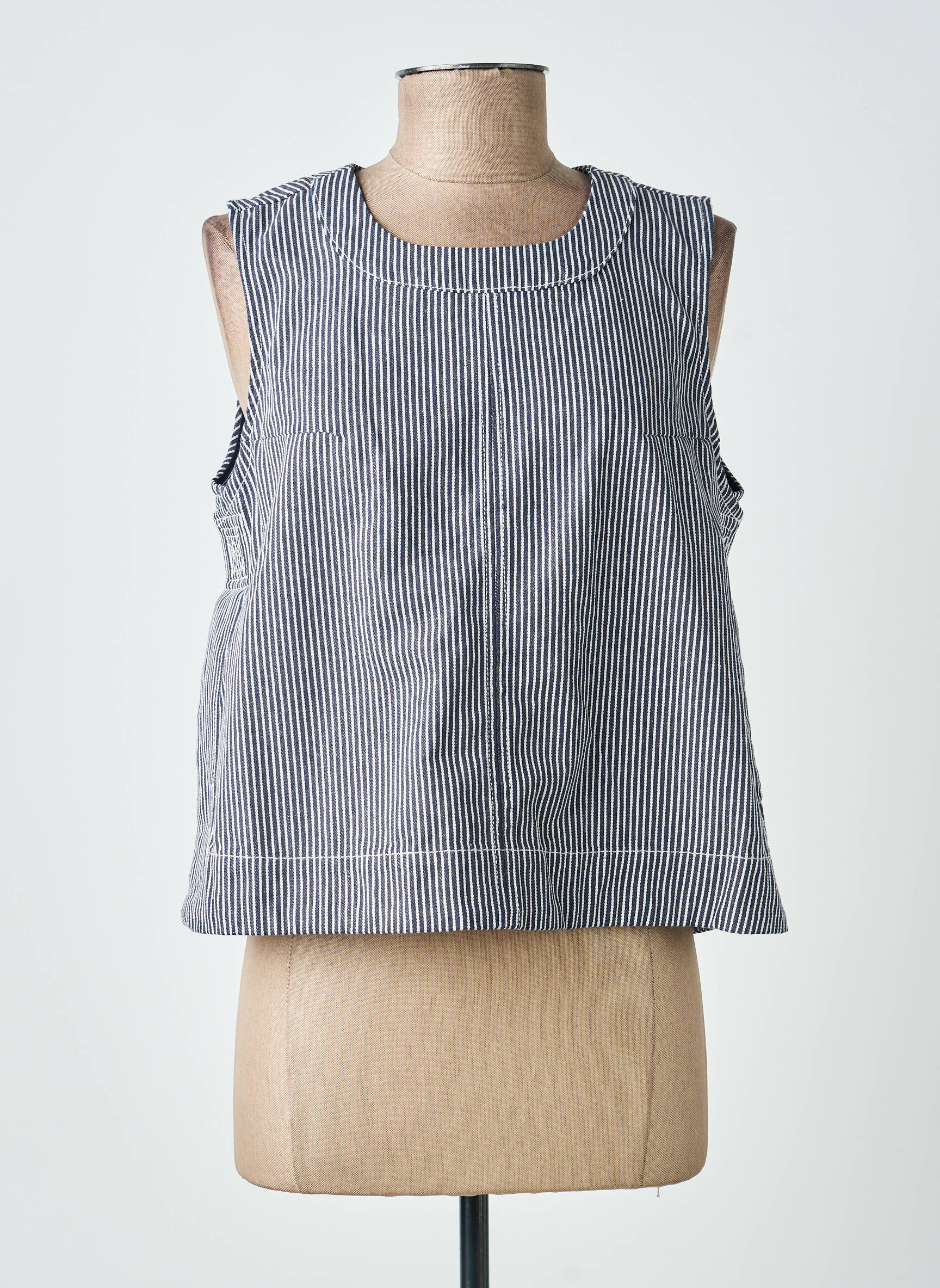 Top stretch sans manche bleu F.A.M. femme