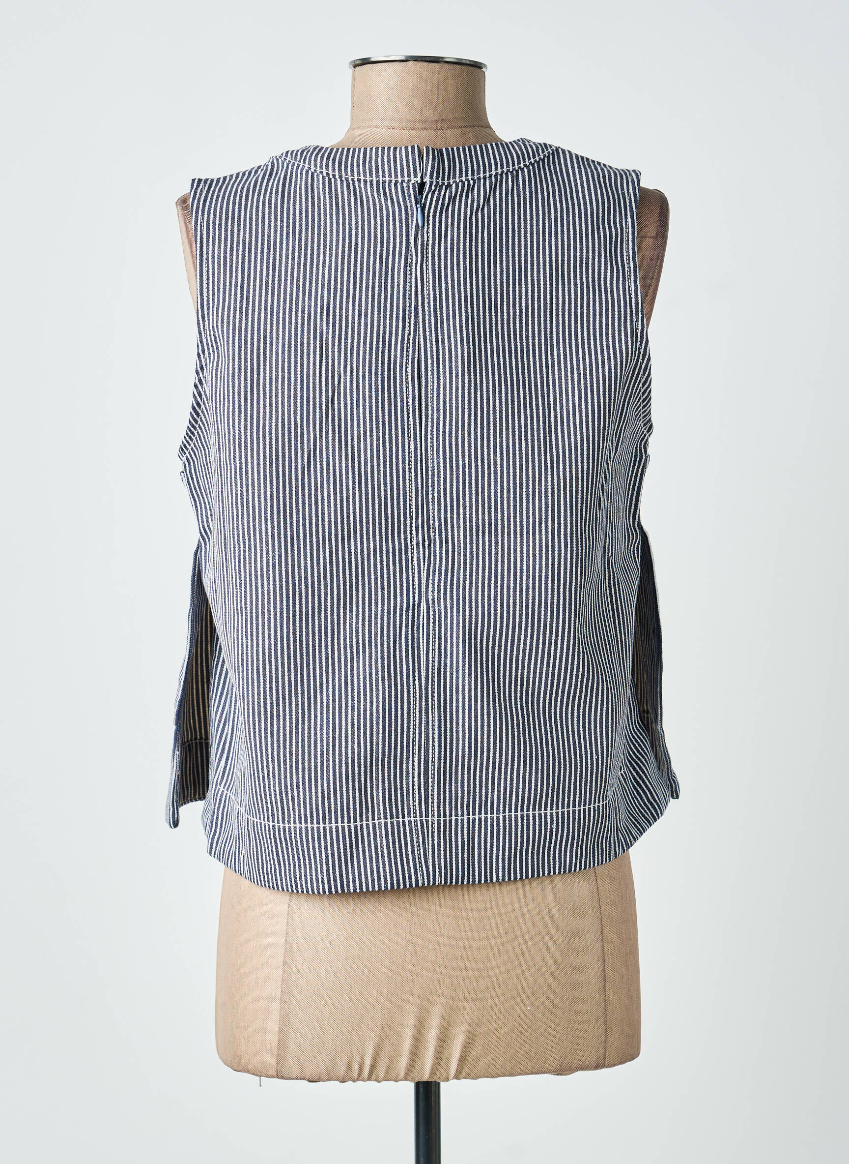 Top stretch sans manche bleu F.A.M. femme