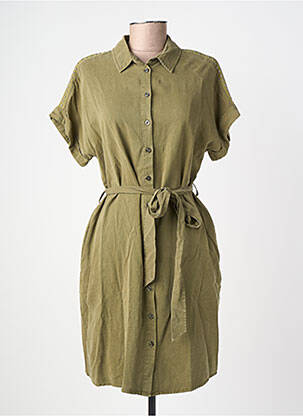 Robe mi-longue manches courtes manches courtes vert FREEMAN T.PORTER femme