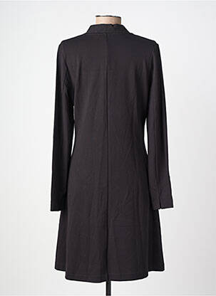 Robe mi-longue coupe fluide manches longues noir SURKANA femme