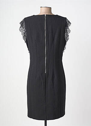 Robe courte fermeture zippée au dos manches courtes noir FREEMAN T.PORTER femme