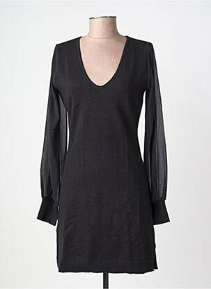 Robe pull col v manches longues noir FREEMAN T.PORTER femme