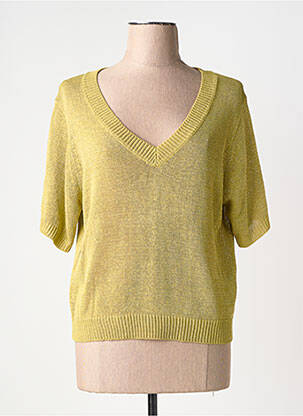 Pull col v manches courtes jaune MOLLY BRACKEN femme