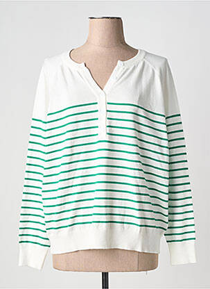 Pull col v manches longues blanc MOLLY BRACKEN femme