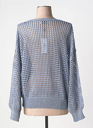 Pull maille ajourée manches longues bleu MOLLY BRACKEN femme