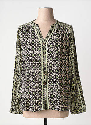 Top tissage crêpe manches longues vert WHITE STUFF femme