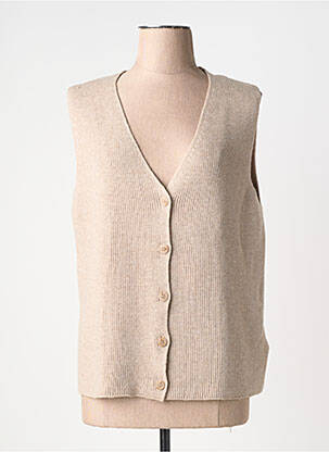 Gilet sans manche maille fine beige STREET ONE femme