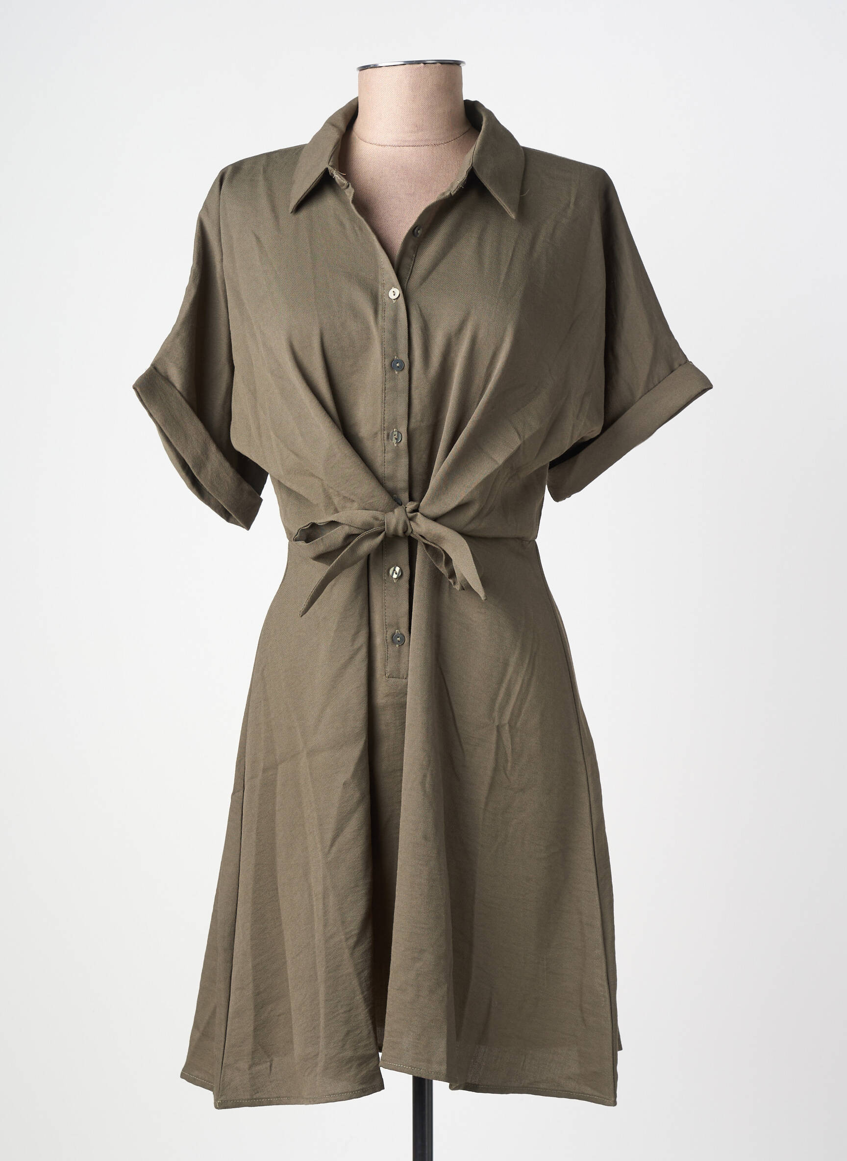 Robe mi-longue manches courtes manches courtes vert MOLLY BRACKEN femme