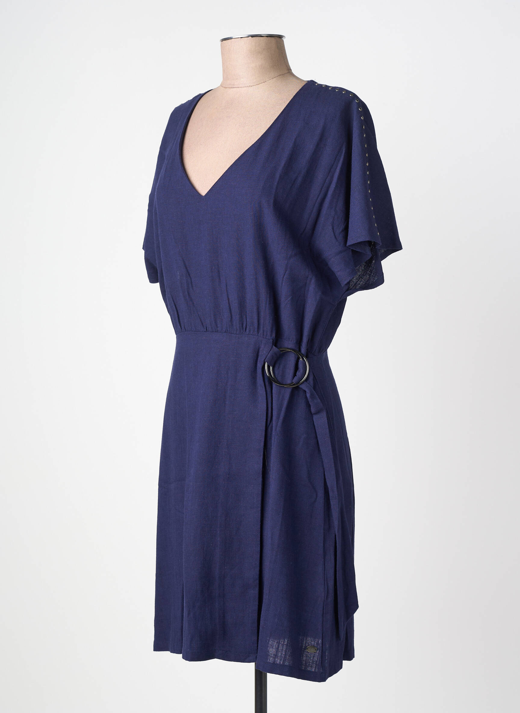 Robe mi-longue manches courtes manches courtes bleu FREEMAN T.PORTER femme