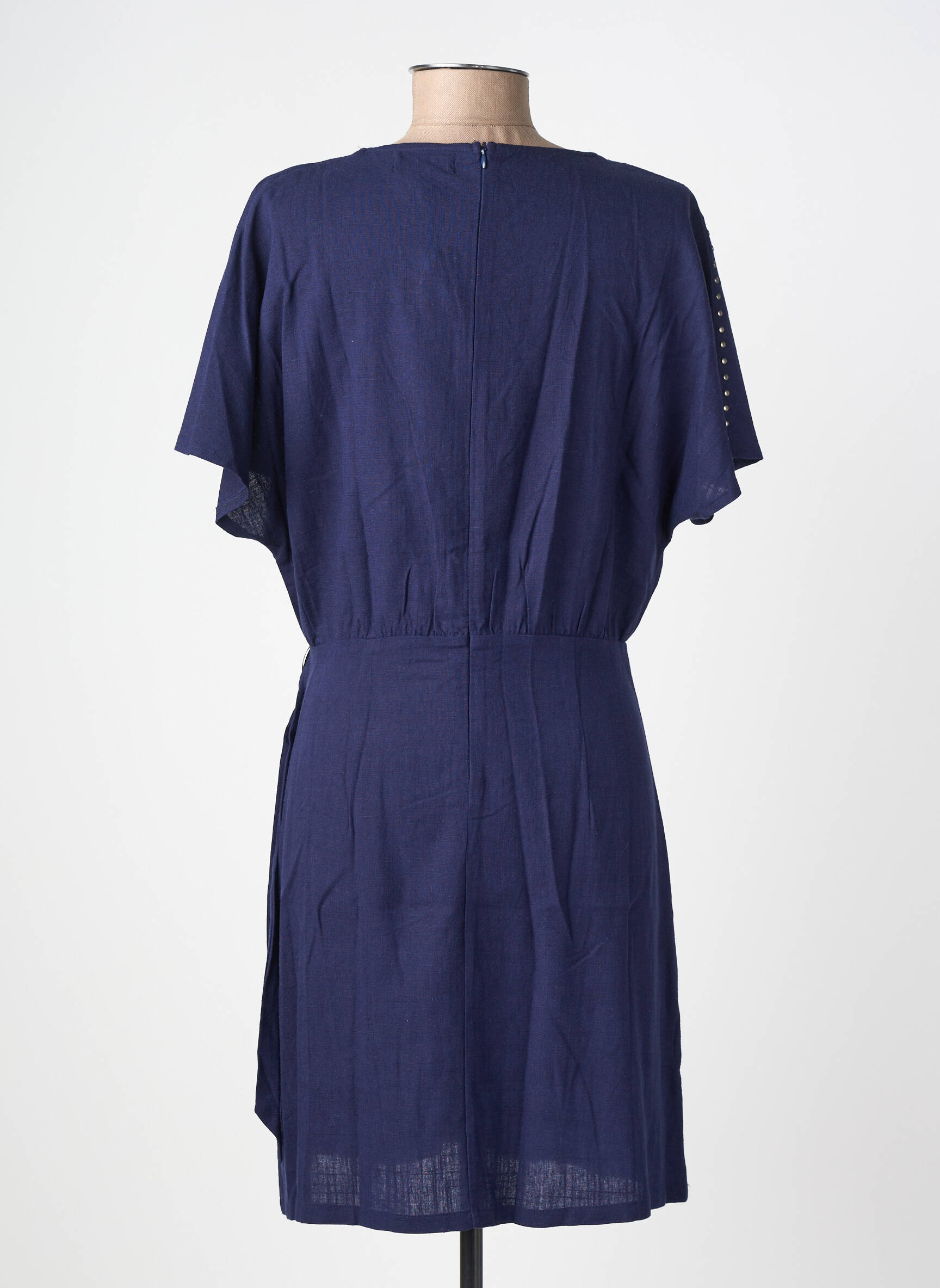 Robe mi-longue manches courtes manches courtes bleu FREEMAN T.PORTER femme