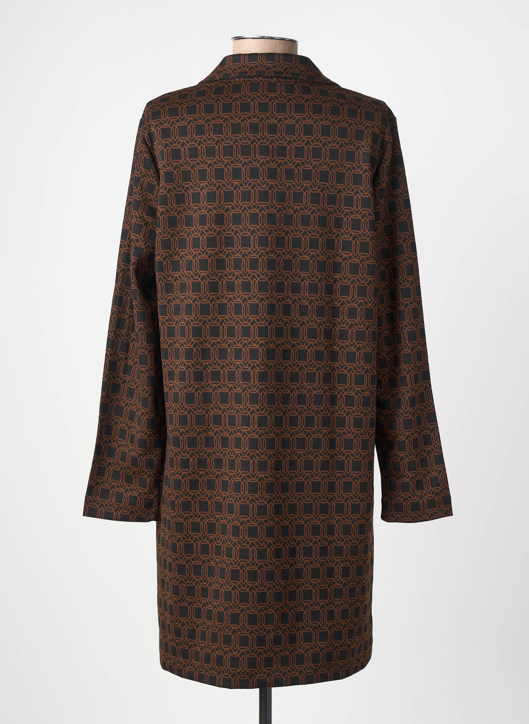 Robe courte manches longues manches longues marron SURKANA femme
