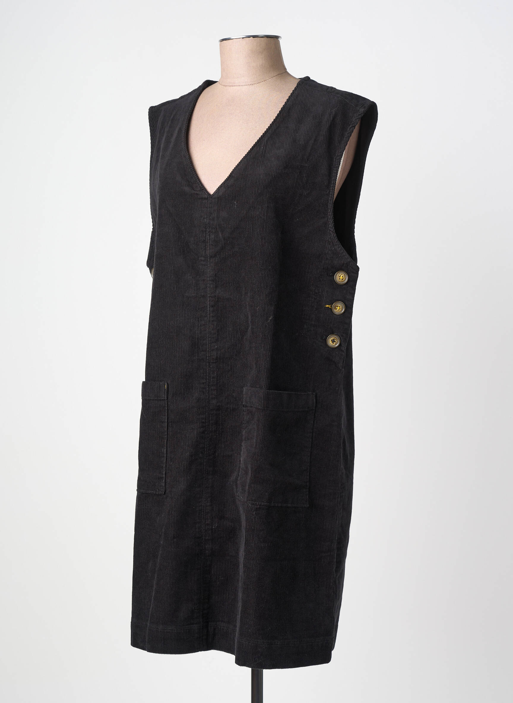 Robe mi-longue sans manche sans manche noir WHITE STUFF femme