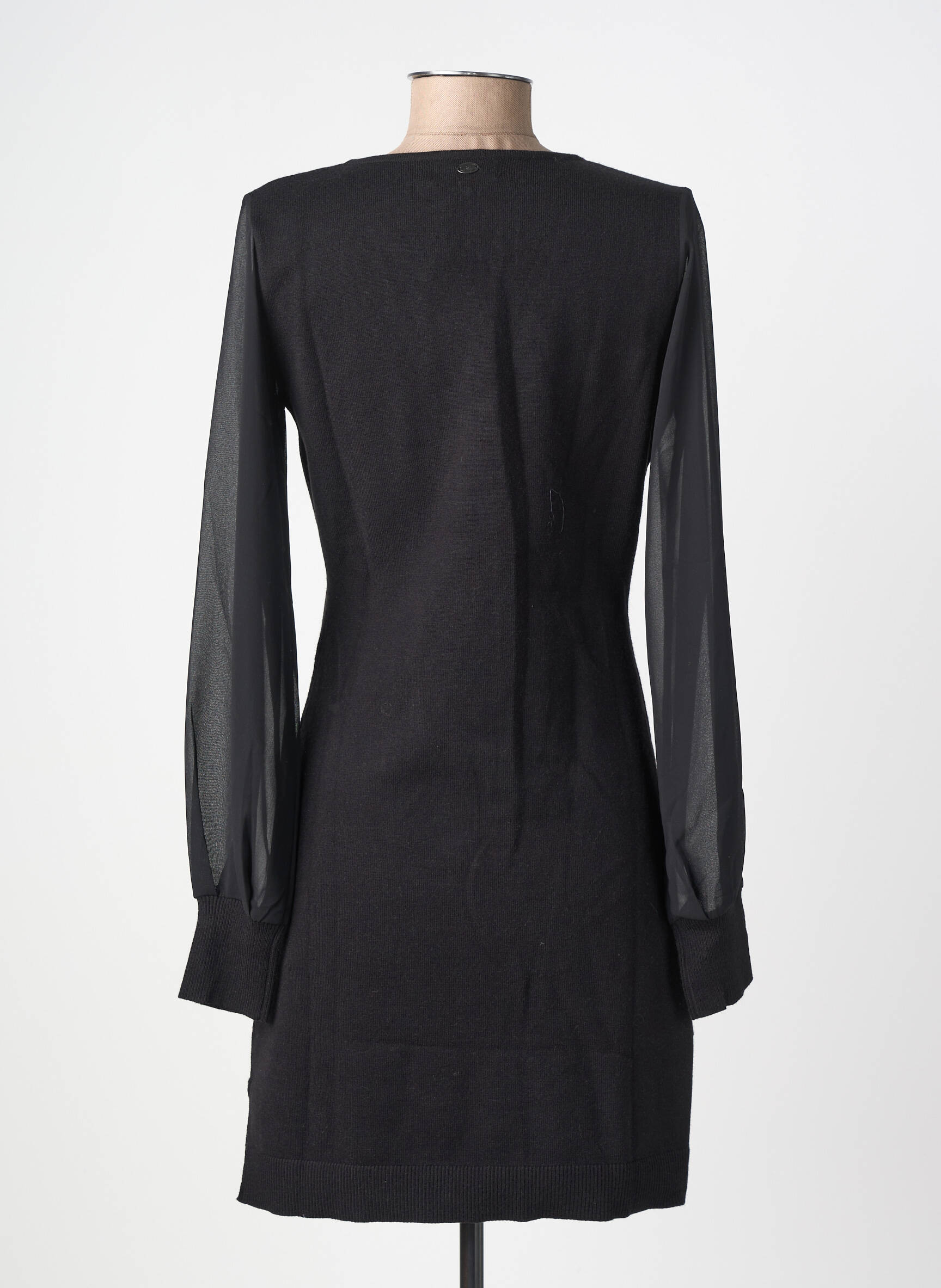 Robe pull col v manches longues noir FREEMAN T.PORTER femme
