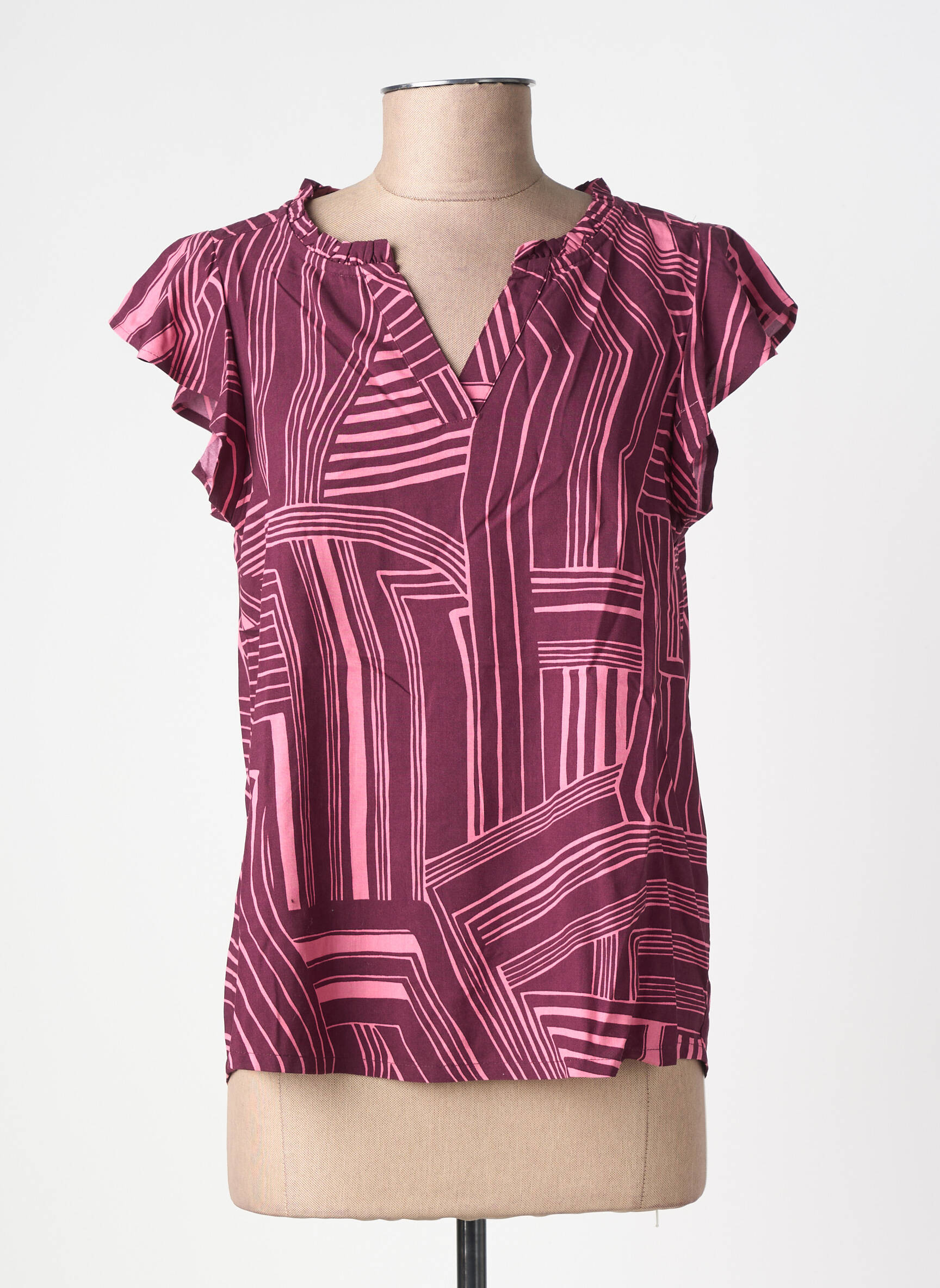 Top imprimé fantaisie manches courtes violet STREET ONE femme