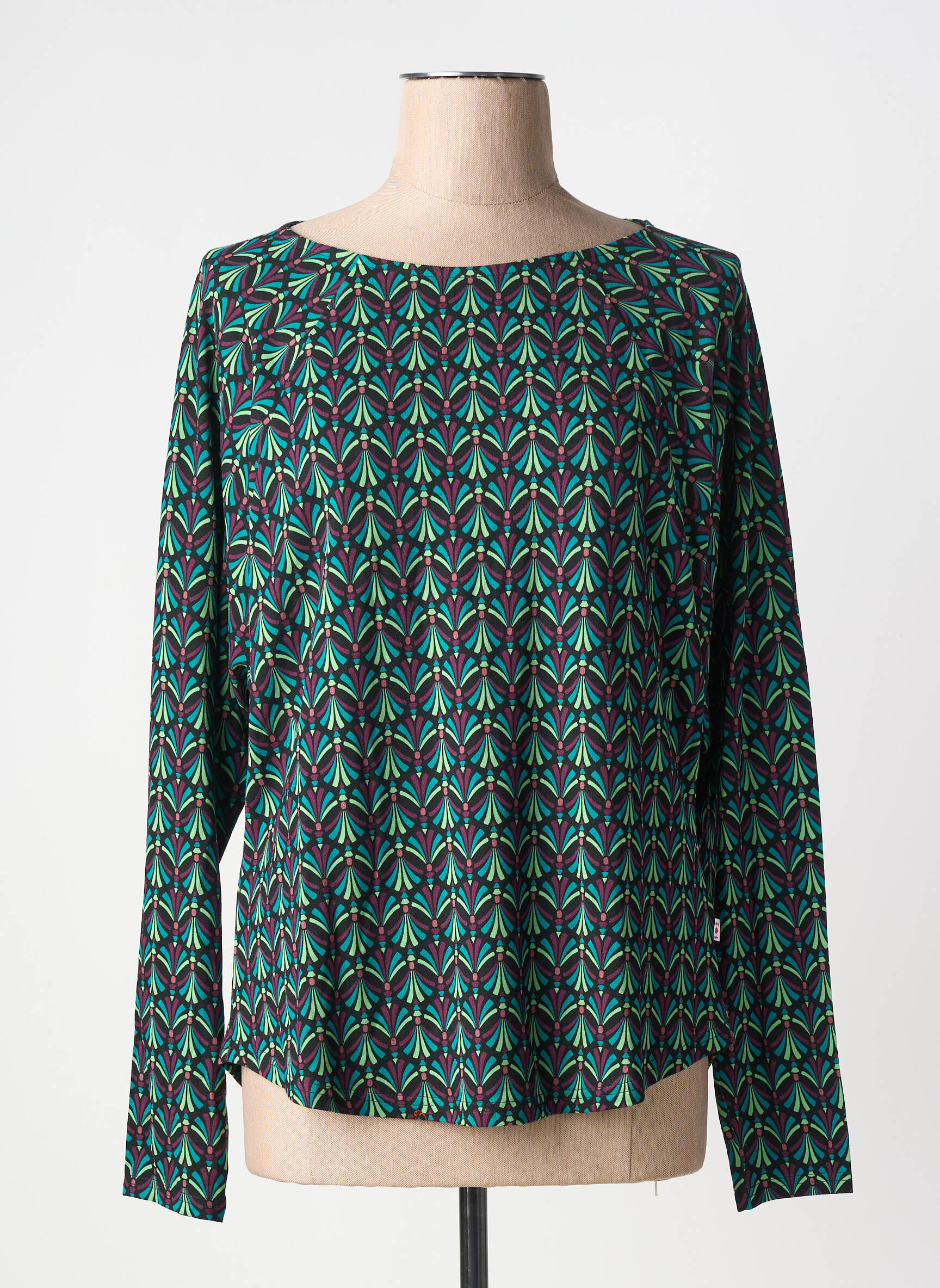 Top stretch manches longues vert BLUTSGESCHWISTER femme