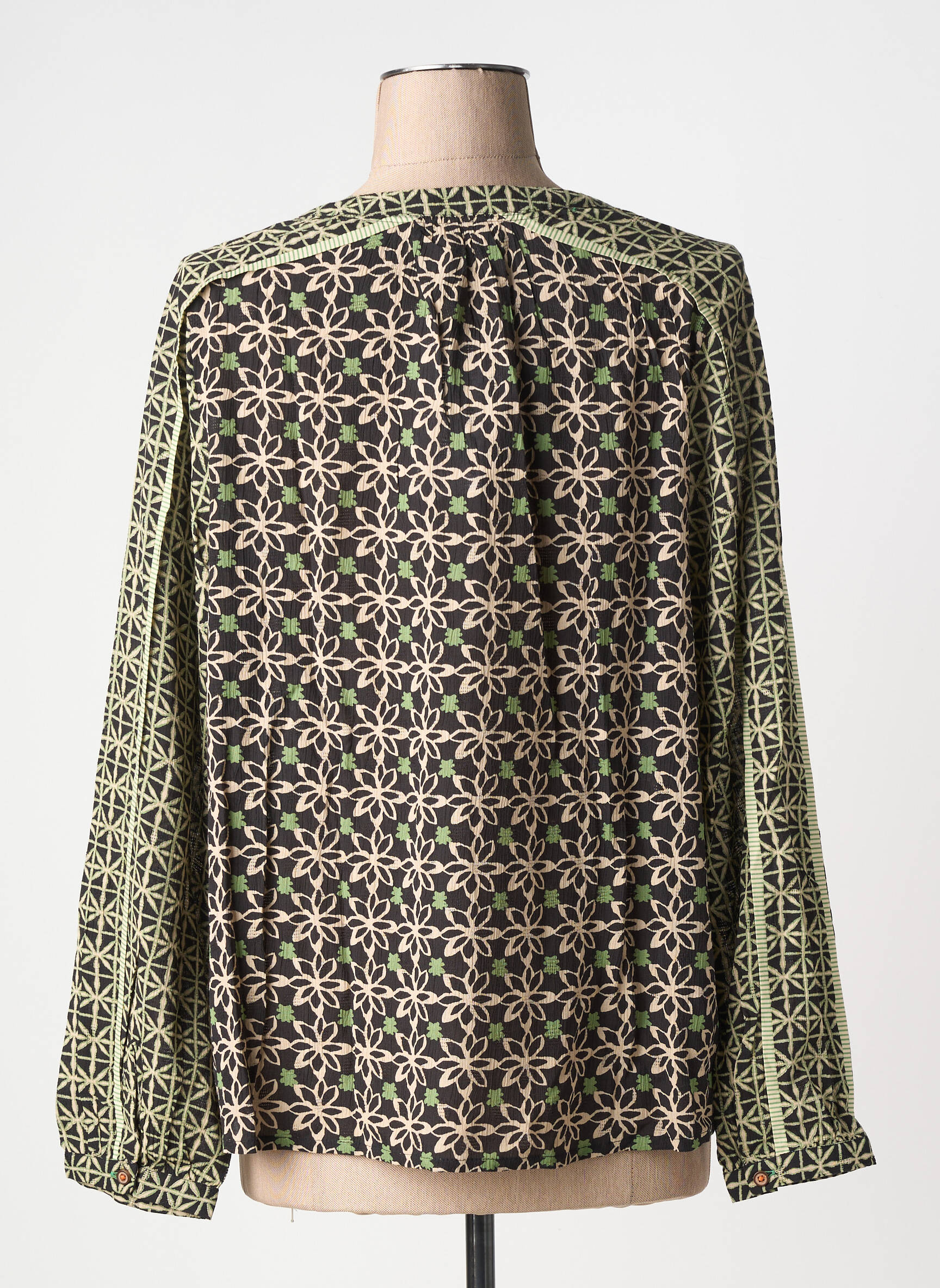 Top tissage crêpe manches longues vert WHITE STUFF femme