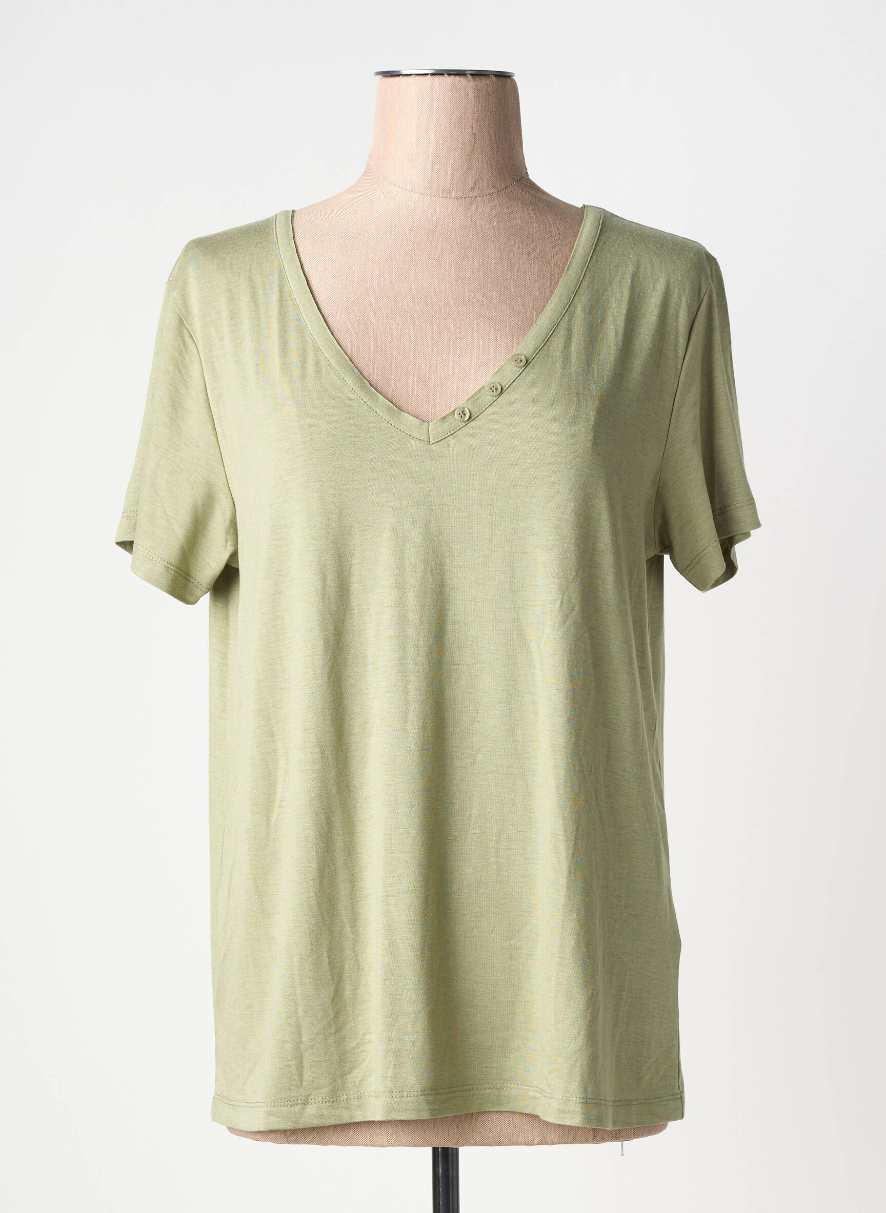 Top stretch manches courtes vert FREEMAN T.PORTER femme