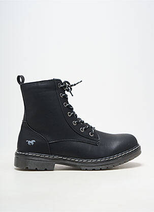 Bottines/boots matière lisse talon bas noir MUSTANG homme