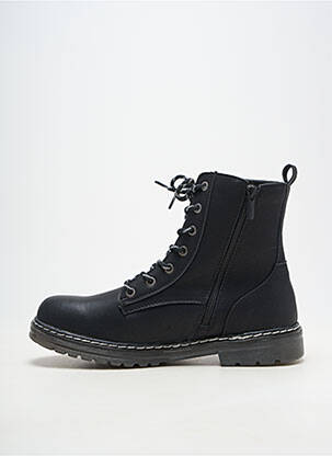 Bottines/boots matière lisse talon bas noir MUSTANG homme