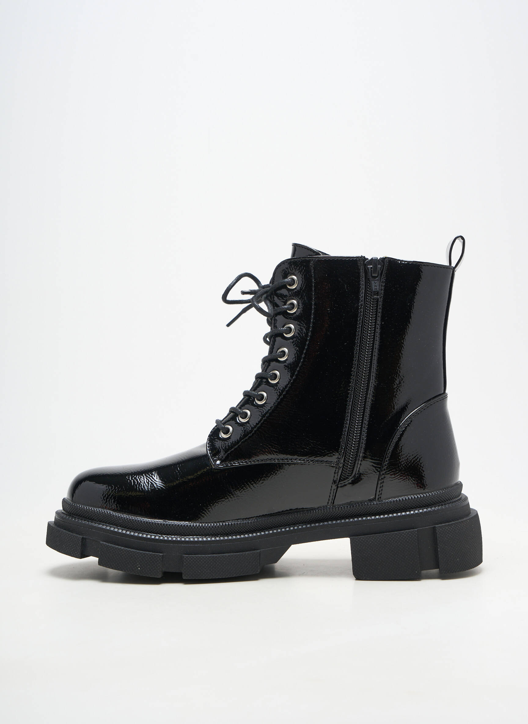 Bottines/boots fermeture zip et lacets talon de 4 à 6cm noir LE TEMPS DES CERISES femme
