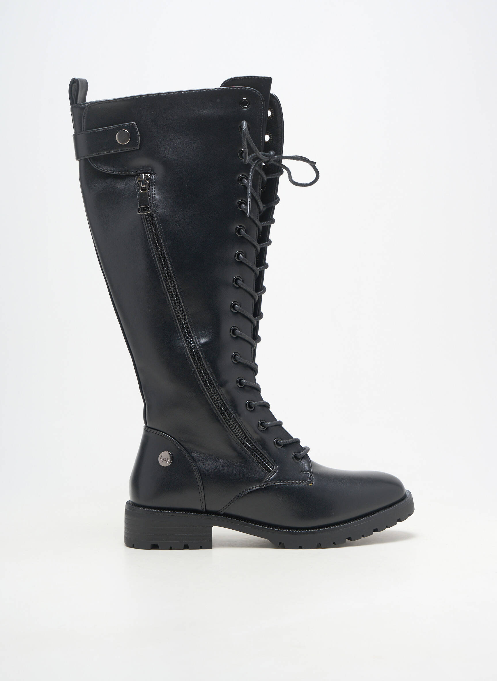 Bottes matière lisse talon de 4 à 6cm noir LPB LES PETITES BOMBES  femme