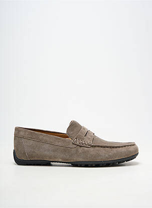 Mocassins tissage suedine bout carré gris GEOX homme