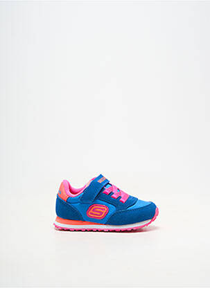 Baskets fermeture scratch bout rond bleu SKECHERS fille