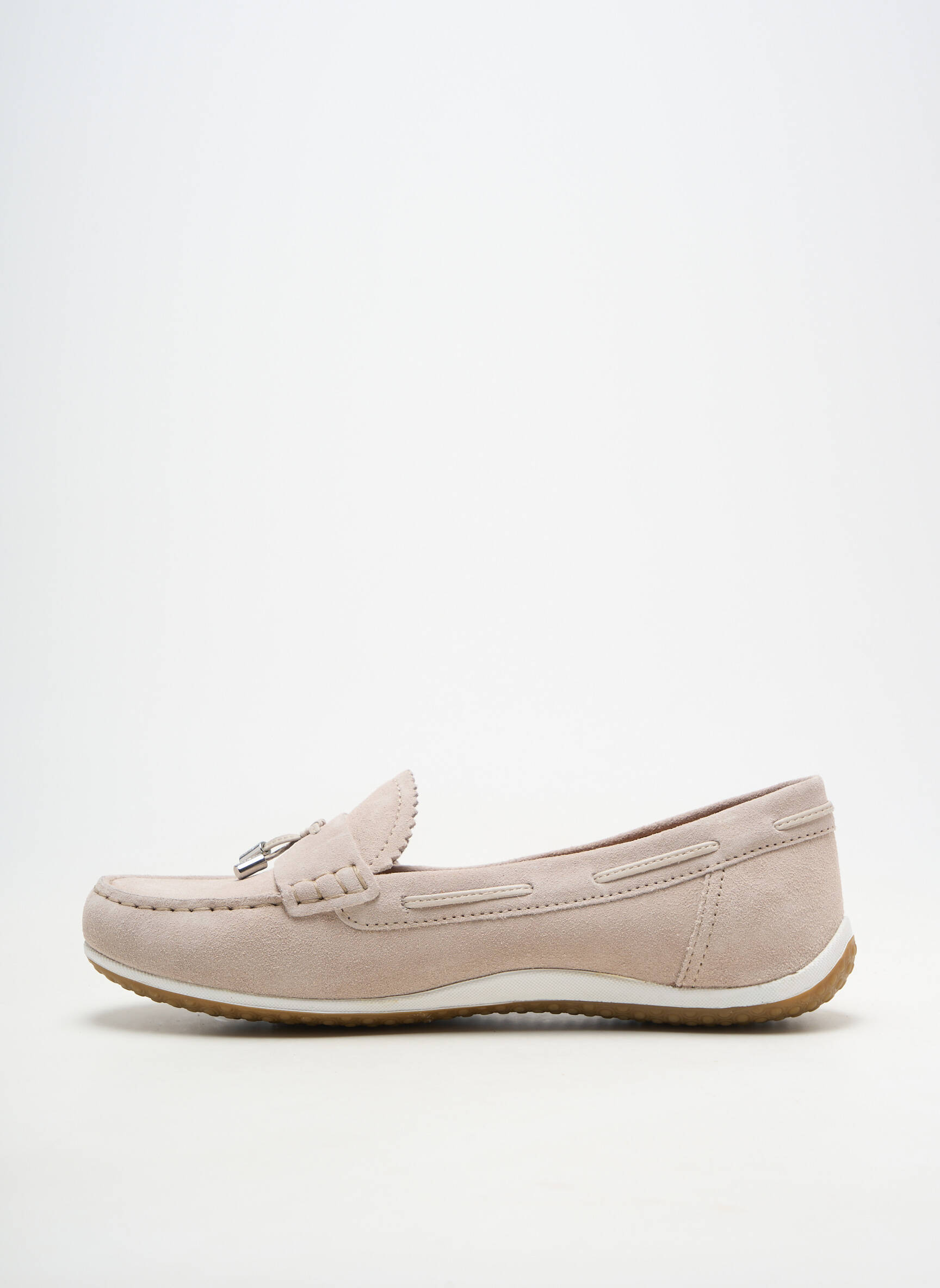 Mocassins bout rond talon plat jusqu'à 3cm beige GEOX femme