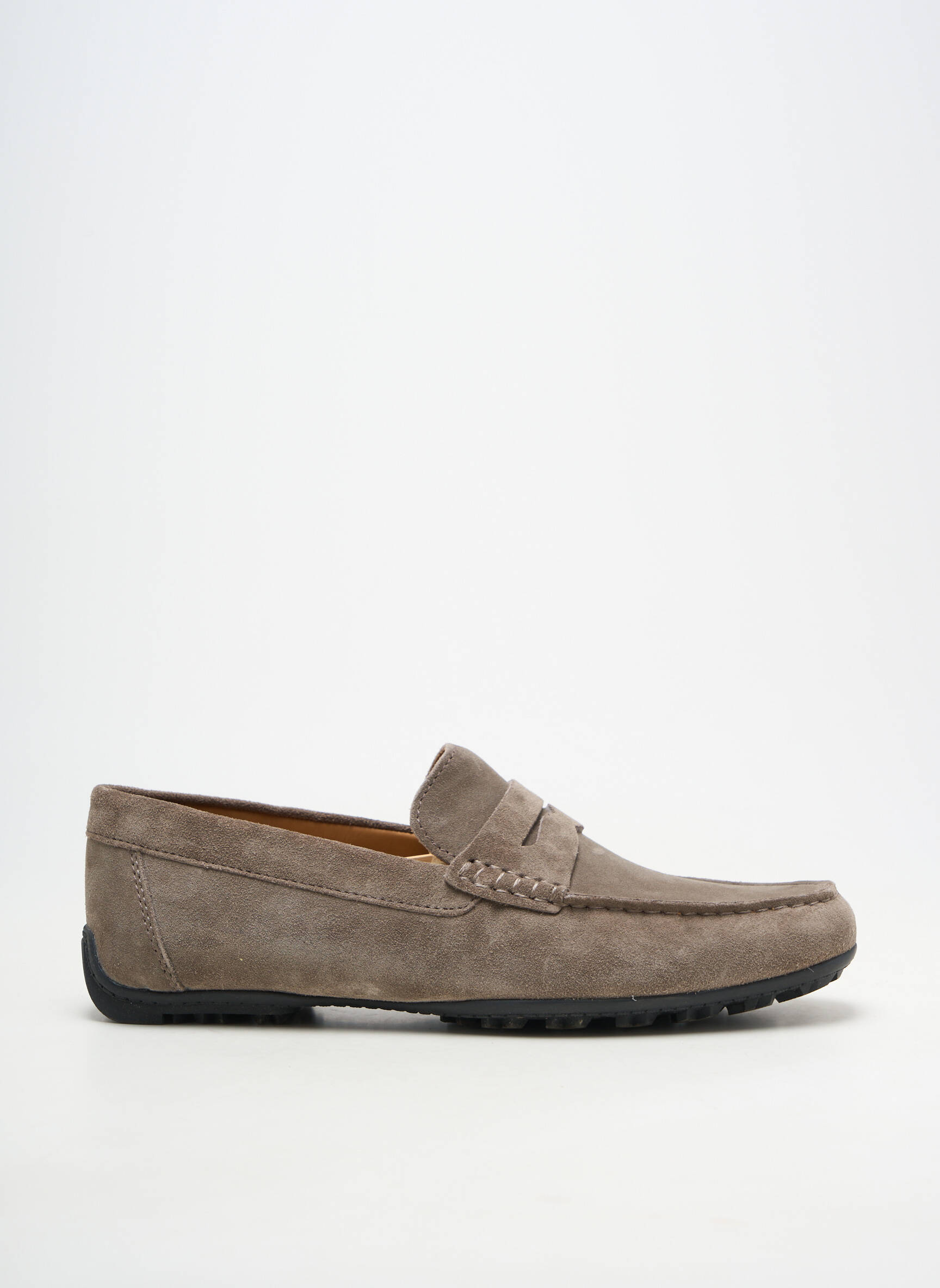 Mocassins tissage suedine bout carré gris GEOX homme