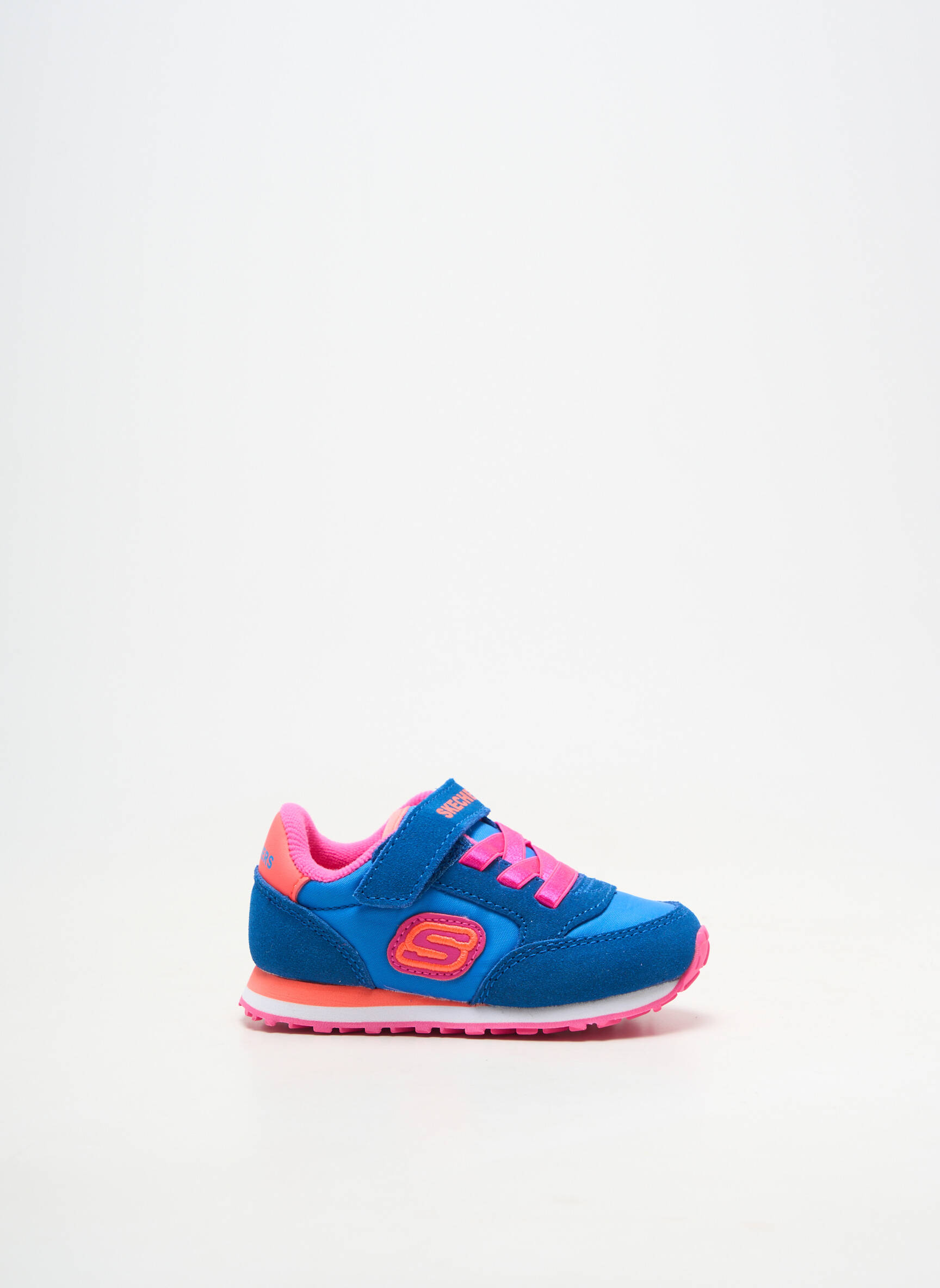 Baskets fermeture scratch bout rond bleu SKECHERS fille