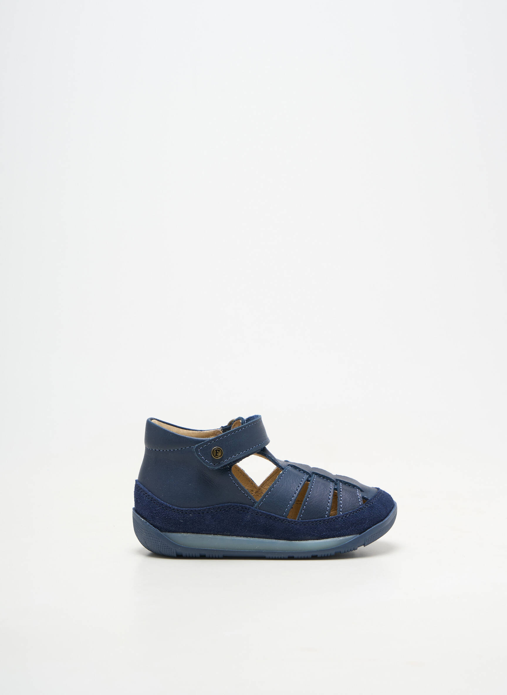 Sandales/nu pieds matière lisse bout rond bleu FALCOTTO garçon