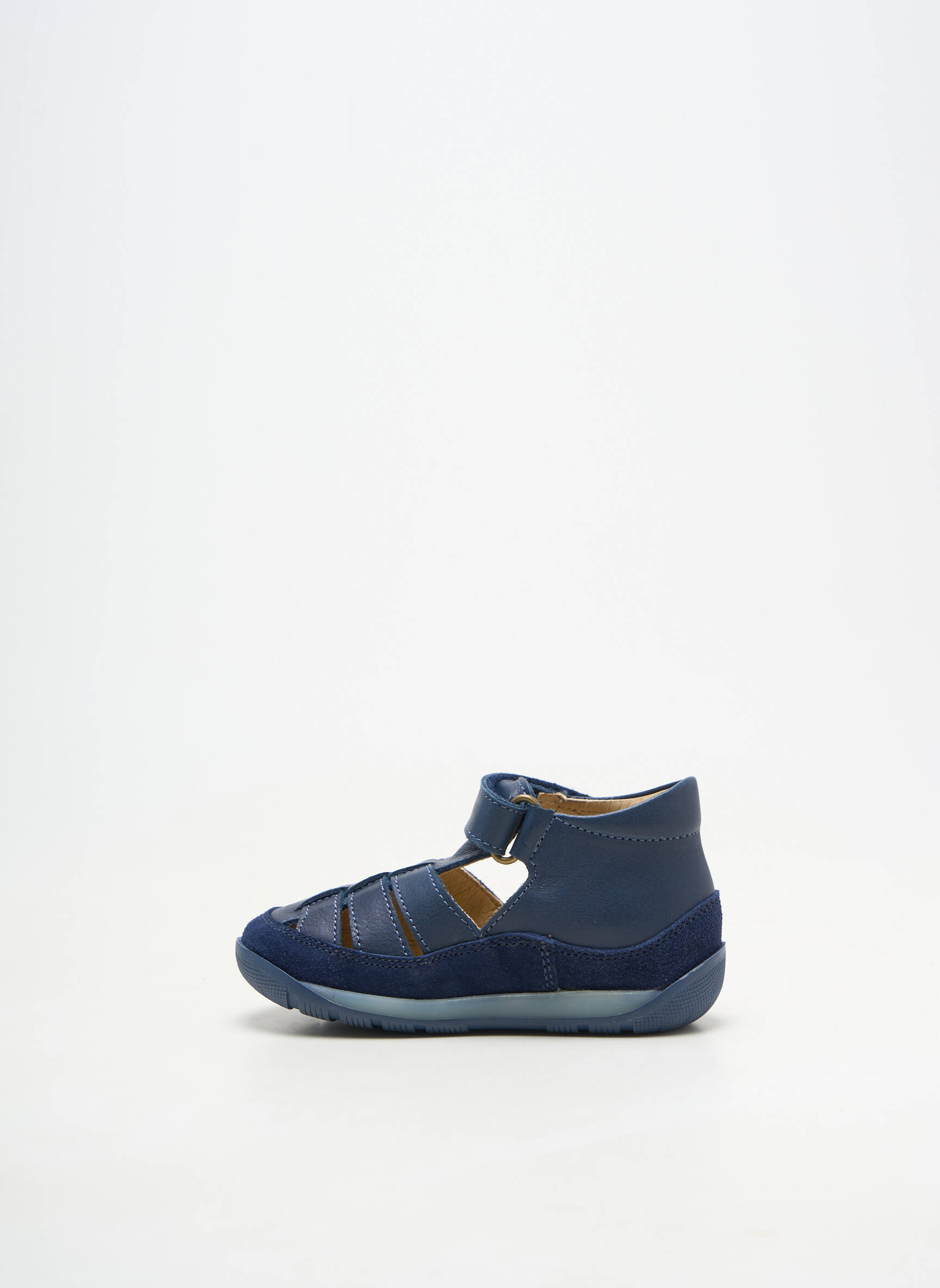 Sandales/nu pieds matière lisse bout rond bleu FALCOTTO garçon
