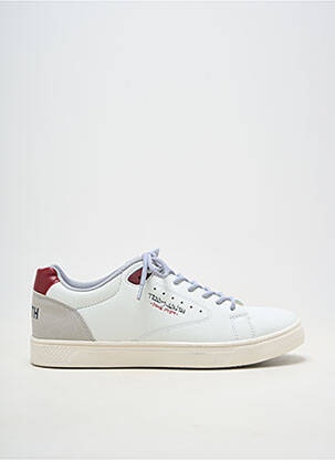 Baskets matière lisse bout rond blanc TEDDY SMITH homme