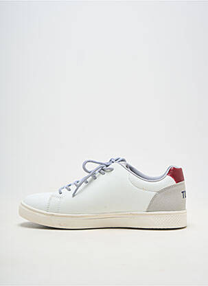 Baskets matière lisse bout rond blanc TEDDY SMITH homme